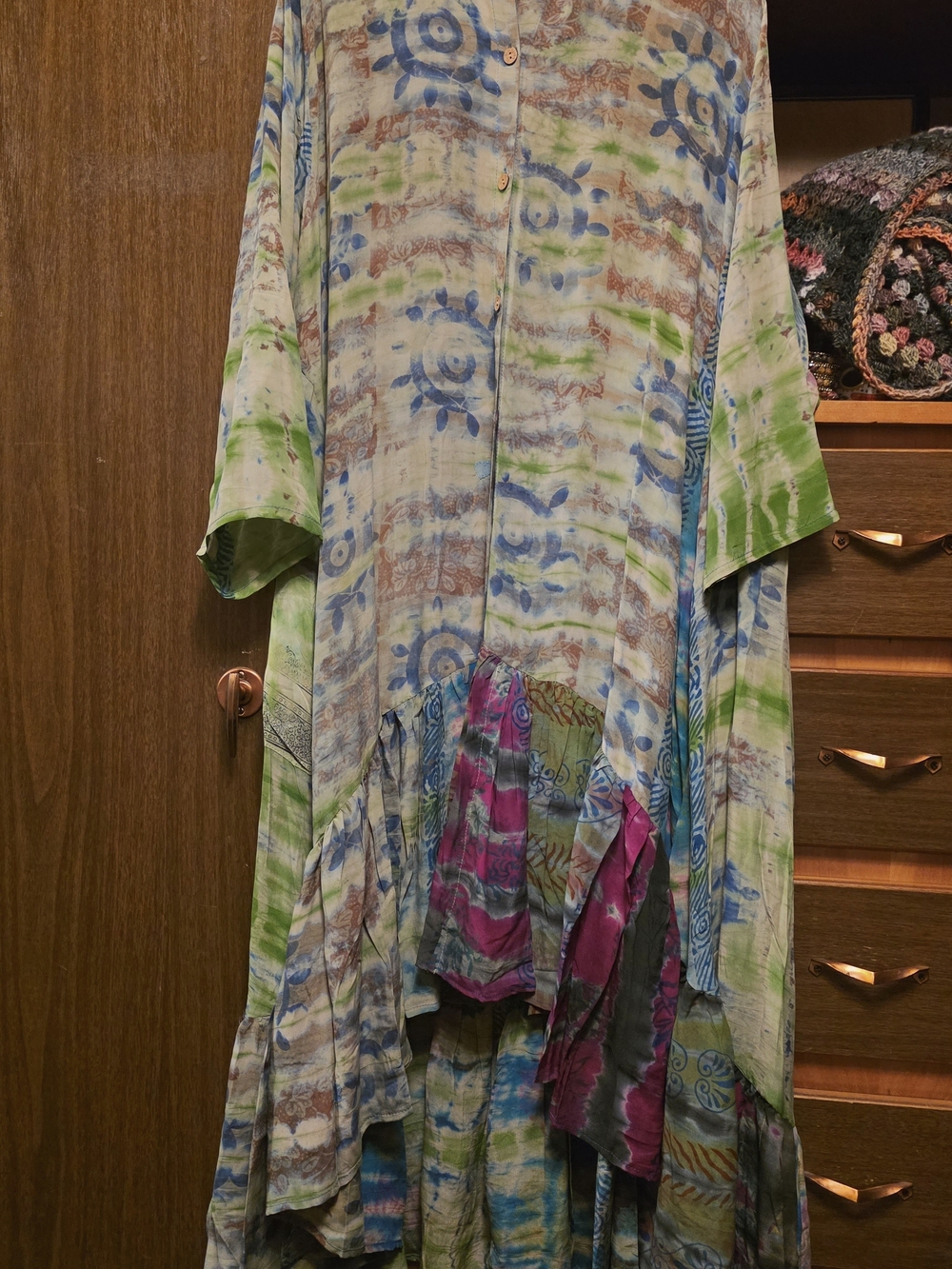 Kantha Bae Boho Tie-Dye Dahlia Duster Dress